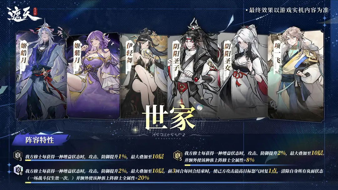 新手攻略|世家阵容搭配图文图片