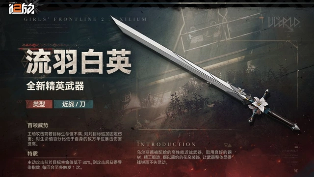 《少女前线2：追放》【武器情报】现在为指挥官带来全新精英武器「流羽白英」情报！图片