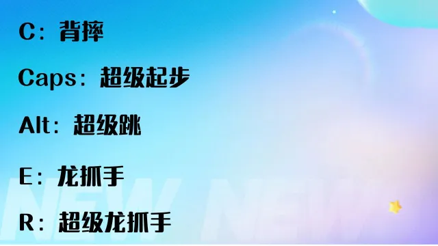 《元梦之星》新增“超级跳”“超级起步”“龙抓手”“超级龙抓手”“背摔”按键图片