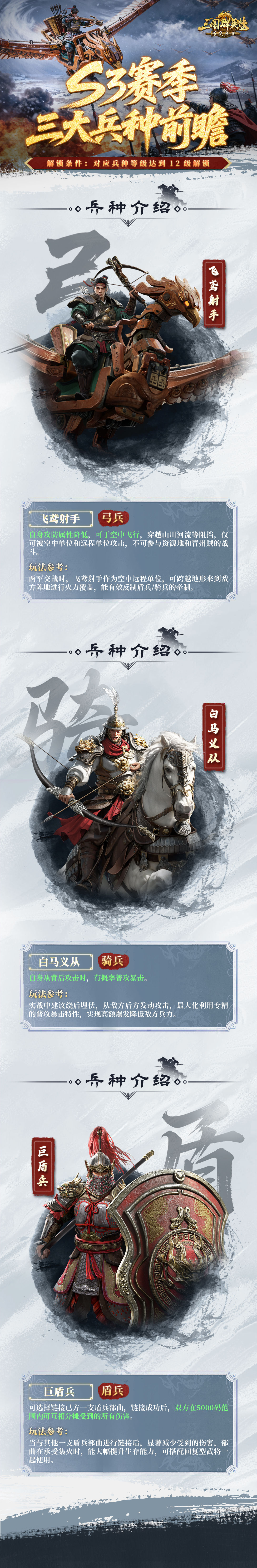 S3赛季爆料第二期丨弓兵飞天、骑兵暴击、盾兵链接三大新兵种前瞻图片_2