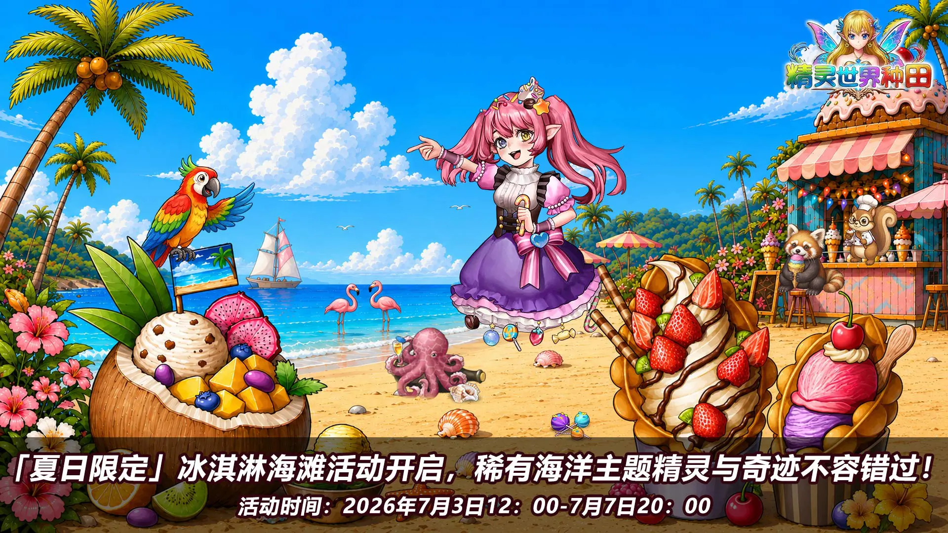 《精灵世界种田》7月3日开启「冰淇淋海滩」夏日限定活动！图片
