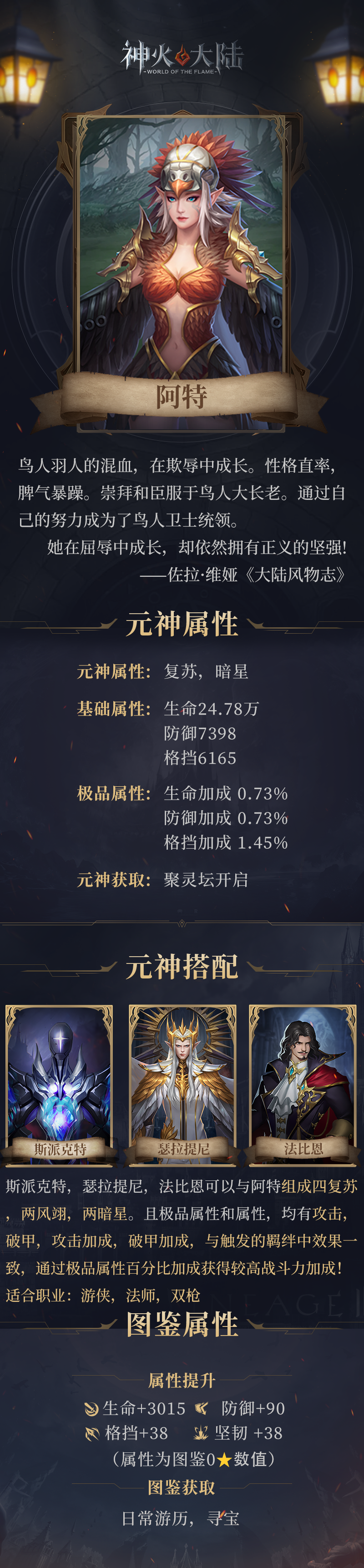 《神火大陸》神火人物志丨混血的不屈，正義的鋒芒！阿特元神搭配秘籍來襲~內(nèi)含福利！圖片_1