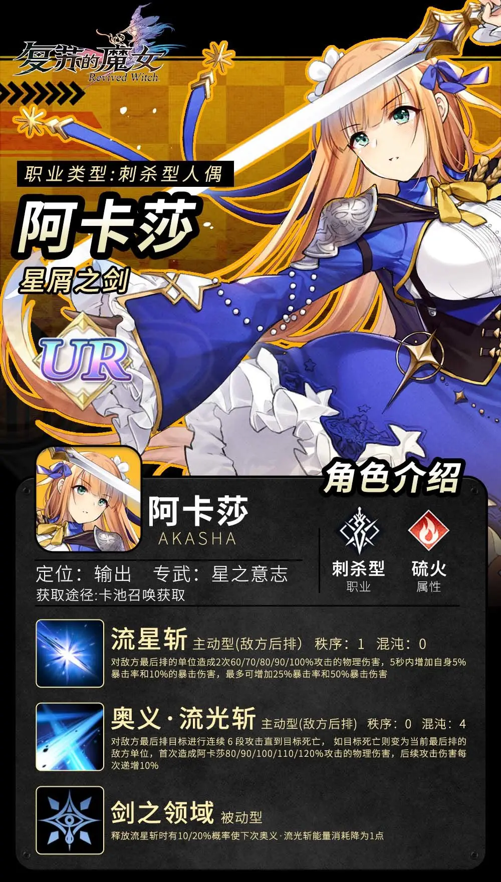《復(fù)蘇的魔女》【人偶圖鑒】阿卡莎|角色養(yǎng)成攻略圖片_2