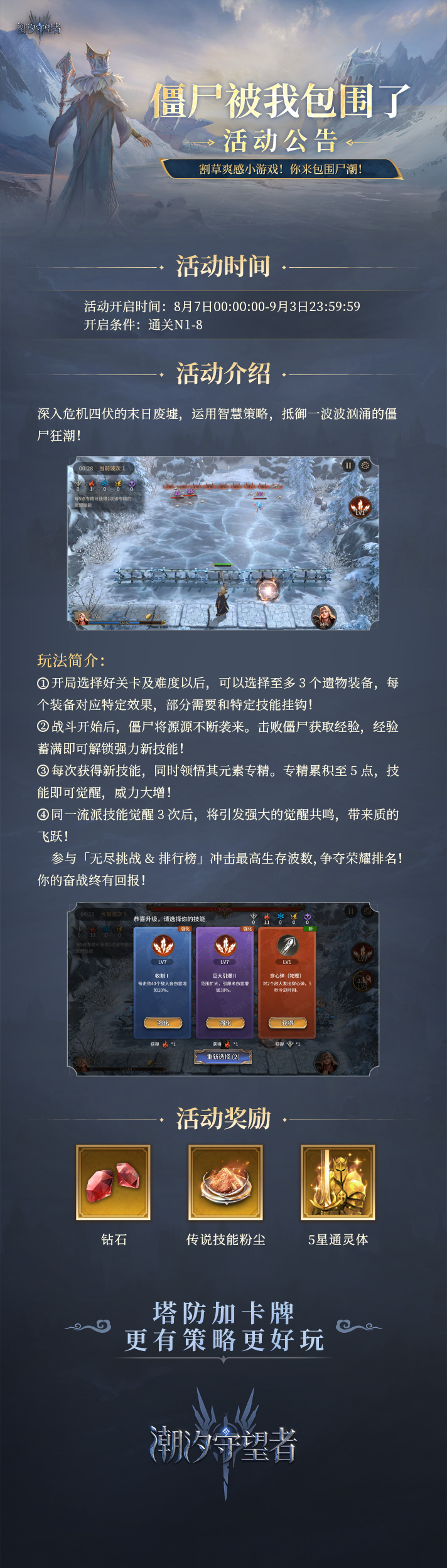 《潮汐守望者》全新割草爽感小游戲【僵尸被我包圍了】8月7日正式上線！圖片_1