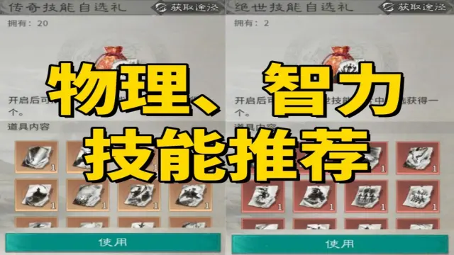 《三国：天下归心》武力、智力技能推荐图片