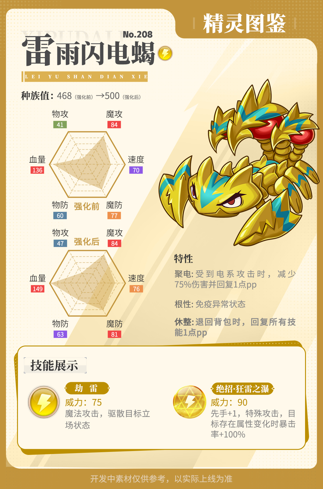 《西普大陆》精灵百科|天元战蝎&魅彩蛇姬&光辉圣剑&雷雨闪电蝎强化图片_6