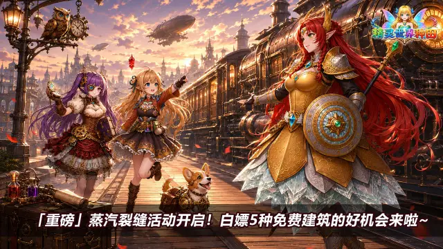 《精灵世界种田》【重要】蒸汽裂缝活动,白嫖5种免费建筑的唯一机会!图片