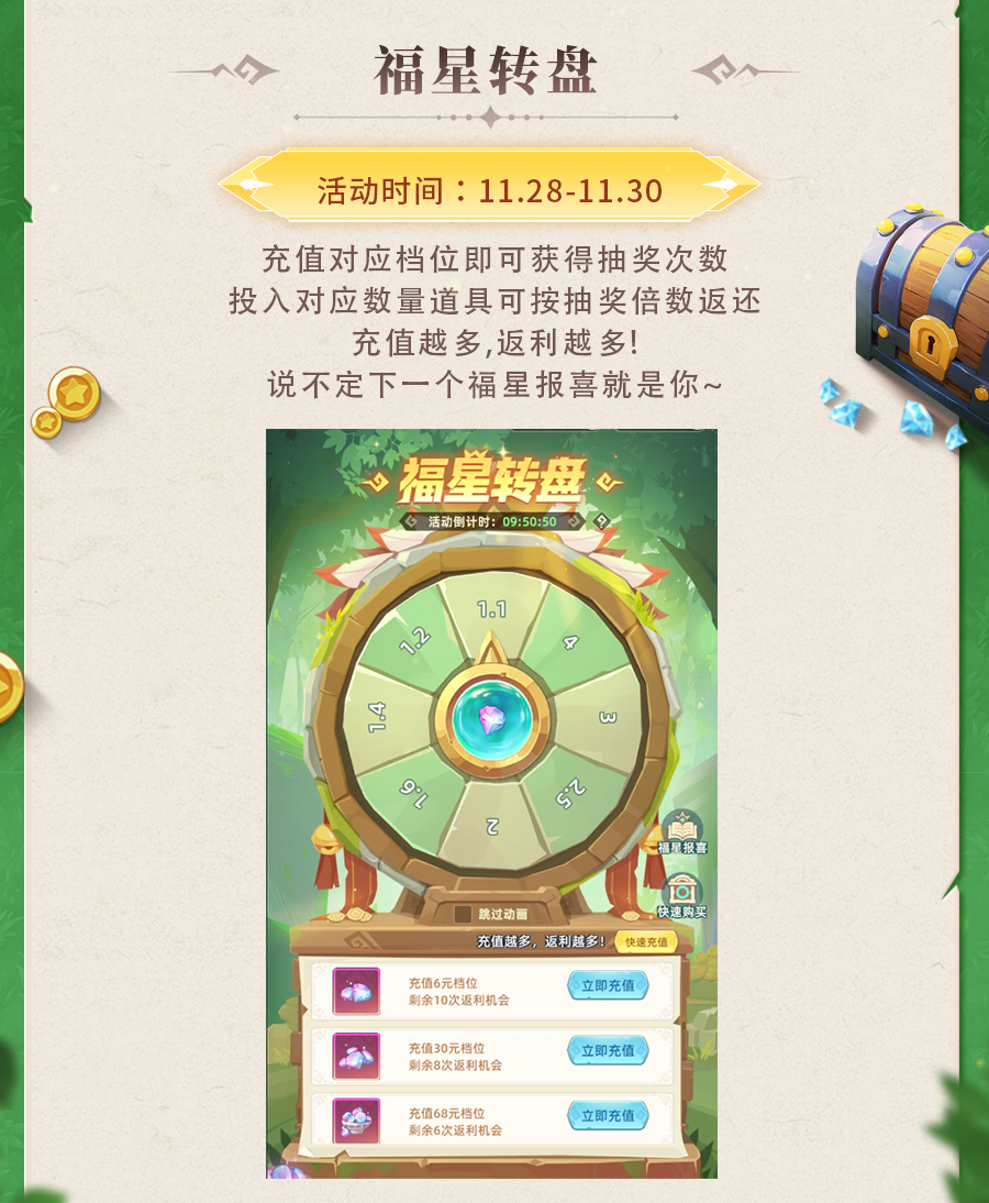 《猎风传说》活动预告 | 冰刃覆天，寒瞳摄魂！神龙化形冰魄寒龙待召唤，还有福星报喜返利翻倍~图片_3